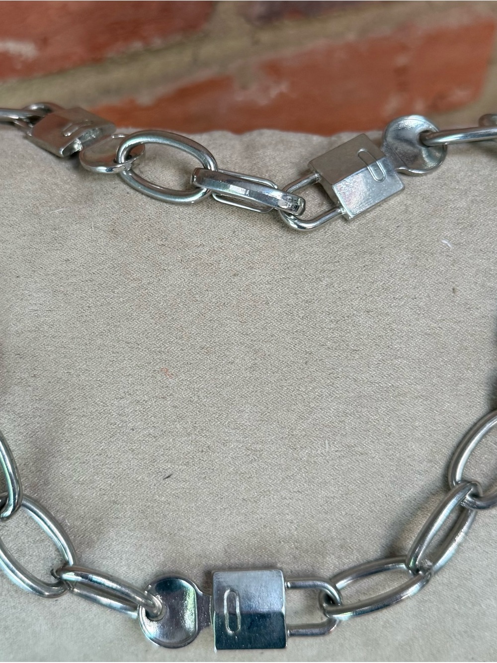 Dolls Kill Silver Chunky Chain Padlock Necklace